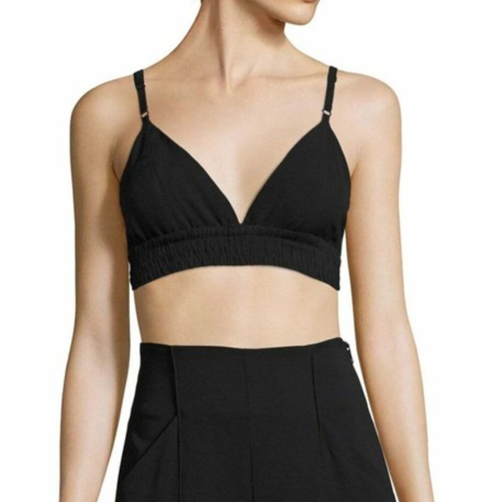 A.L.C. Dries V-Neck Silk Crepe Bralette Racerback Crop Tank Top Sz 8